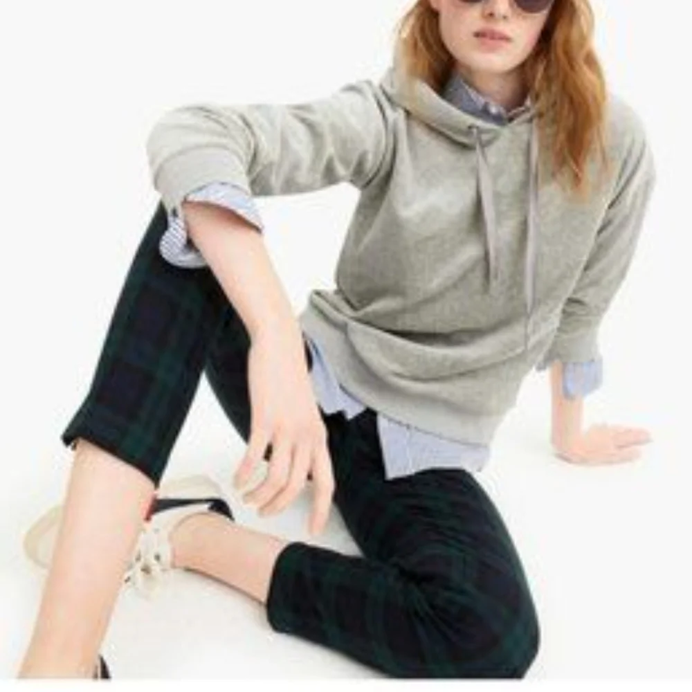 J. Crew Grey Relaxed Velour Pullover Hoodie